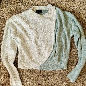 Lumiere Dual-Tone Cream and Gray Sweater